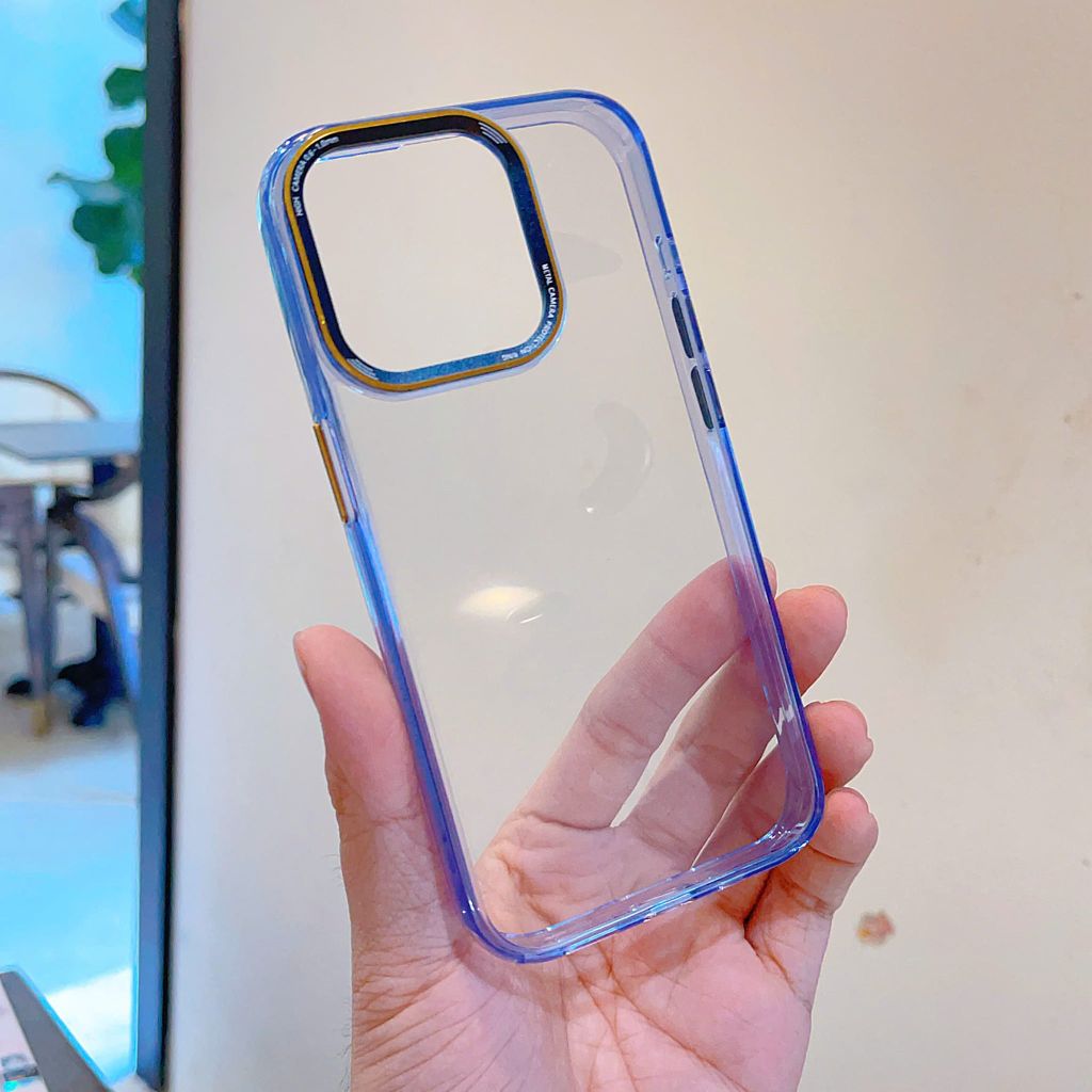 Ốp IP 16 Pro Max Likgus trong viền màu trong viền camera chữ