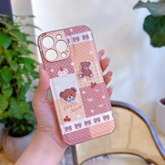 Ốp IP 12 Pro Max vân da phồng viền dẻo xi màu