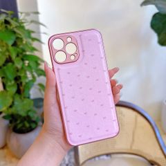 Ốp IP 15 Pro Max vân da phồng viền dẻo xi màu