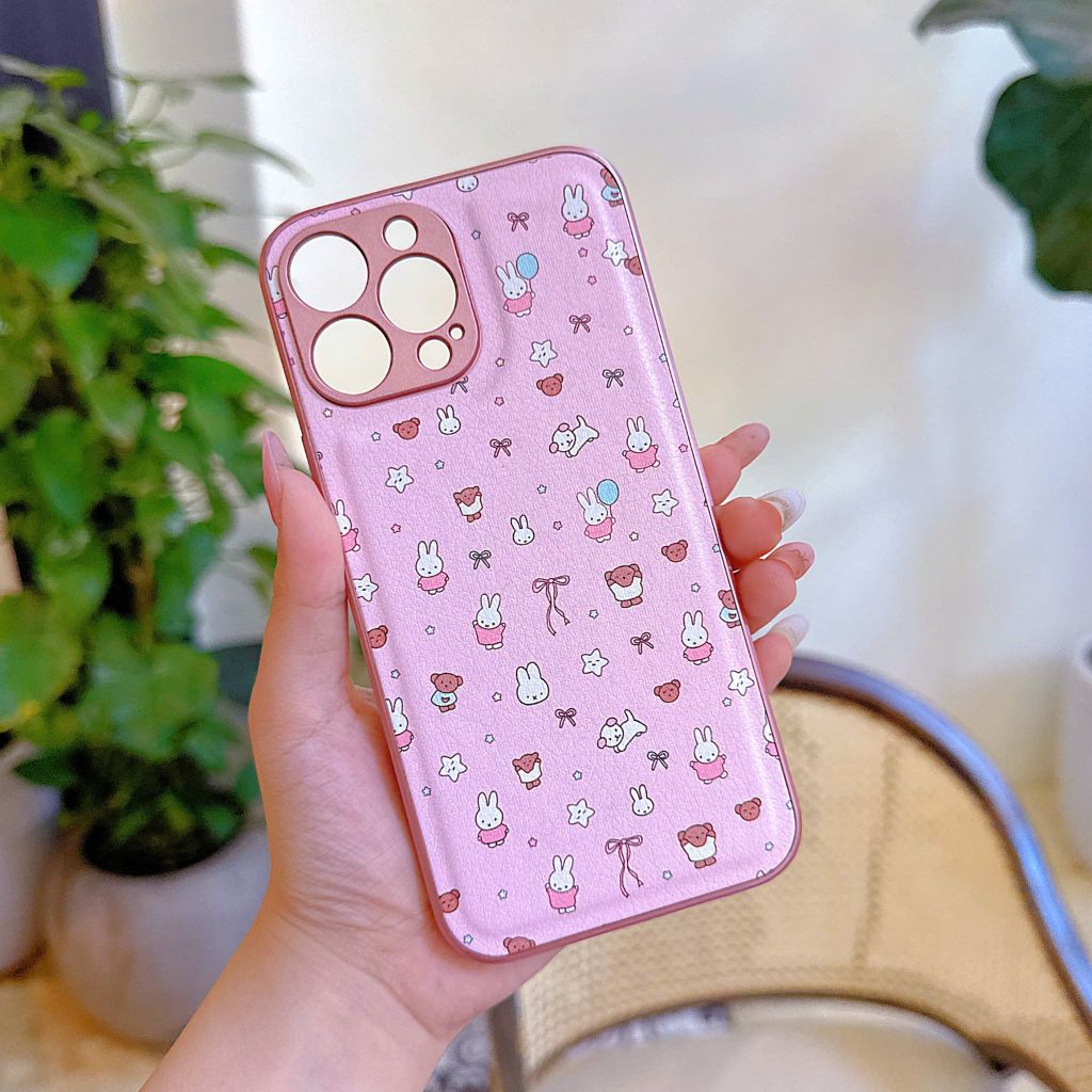 Ốp IP 14 Pro Max vân da phồng viền dẻo xi màu