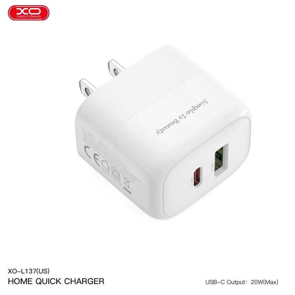 Cóc sạc XO L137 1U 1C 18W