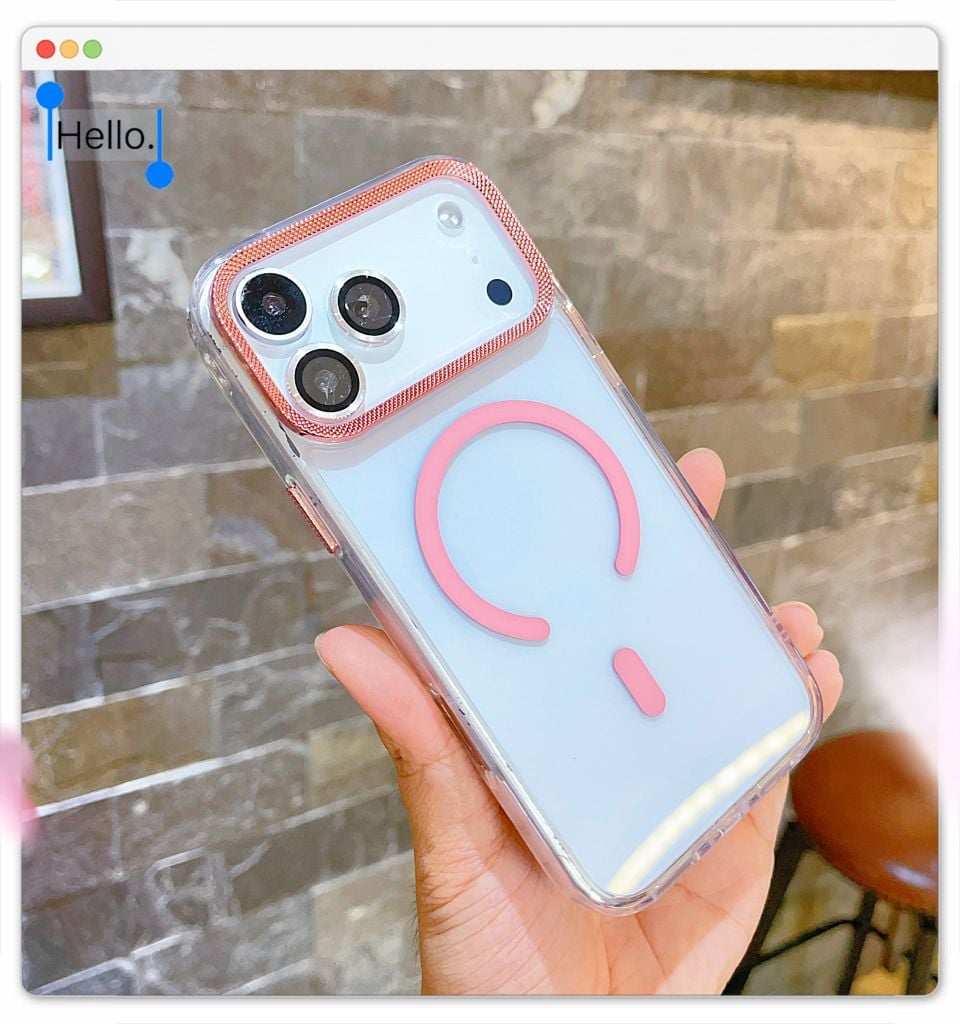 Ốp IP 17 Pro Max Likgus trong magsafe màu viền camera kim loại