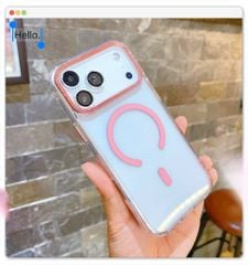 Ốp IP 17 Pro Max Likgus trong magsafe màu viền camera kim loại