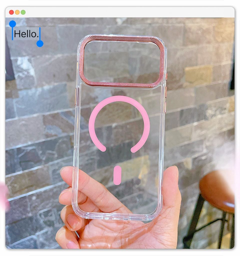 Ốp IP 17 Pro Max Likgus trong magsafe màu viền camera kim loại