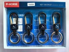 ** Móc khóa kim loại đen Proud Horse 2 khoen