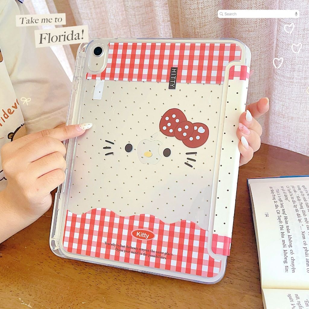 Bao da iPad 10.2 inch dẻo trong in hình cute