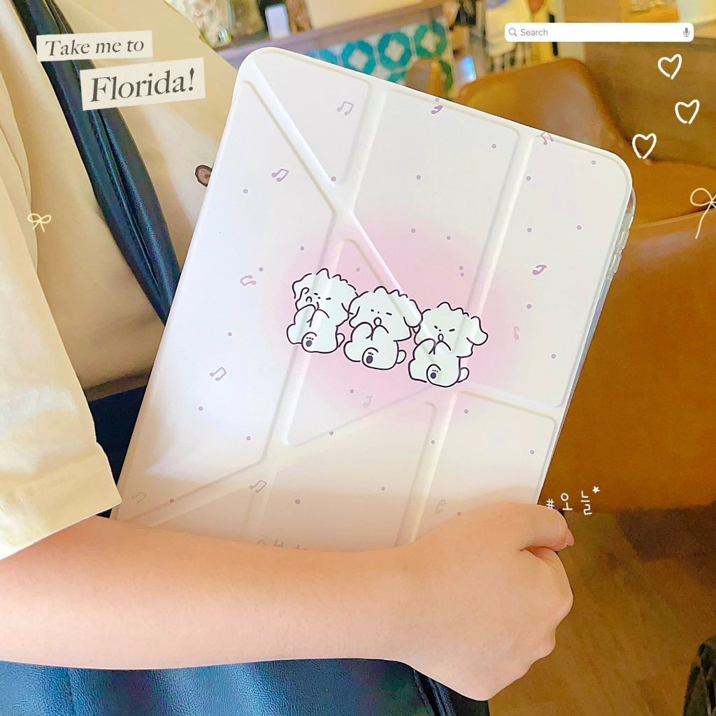 Bao da iPad 10.2 inch dẻo trong in hình cute