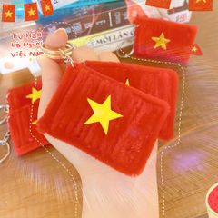 ** Móc khóa lá cờ kẽm nhung