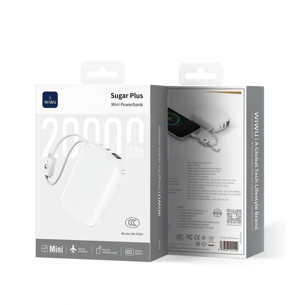 ** PDP Wiwu Sugar P091 Plus 20.000mAh 22.5W