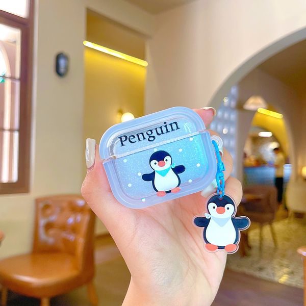 ** Case Airpods Pro dẻo xanh chấm bi chim cánh cụt Penguin