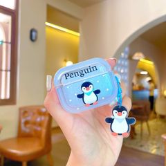 ** Case Airpods Pro dẻo xanh chấm bi chim cánh cụt Penguin