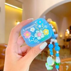 ** Case Airpods Pro 2 dẻo xanh charm nổi Flowers