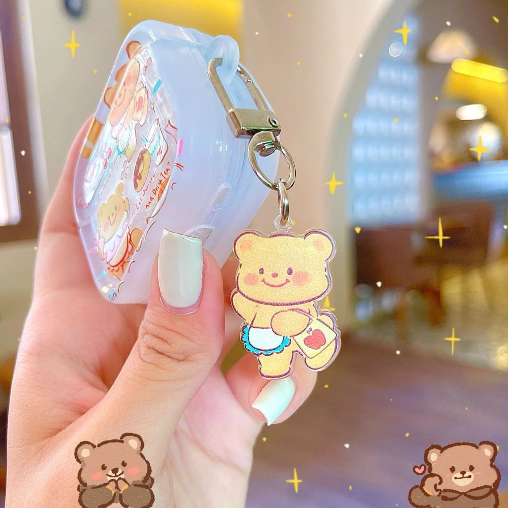** Case Airpods Pro 3 dẻo 2 gấu nâu và bánh