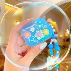 ** Case Airpods 3 dẻo xanh charm nổi Flowers