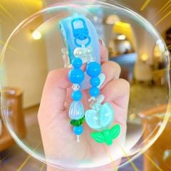 ** Case Airpods Pro 3 dẻo xanh charm nổi Flowers