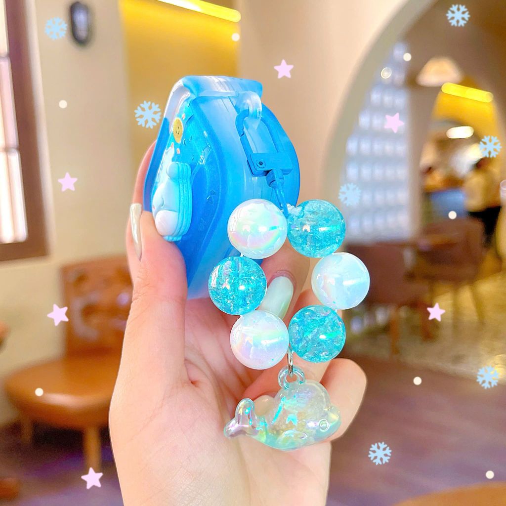 ** Case Airpods Pro dẻo xanh charm nổi cá heo Lucky