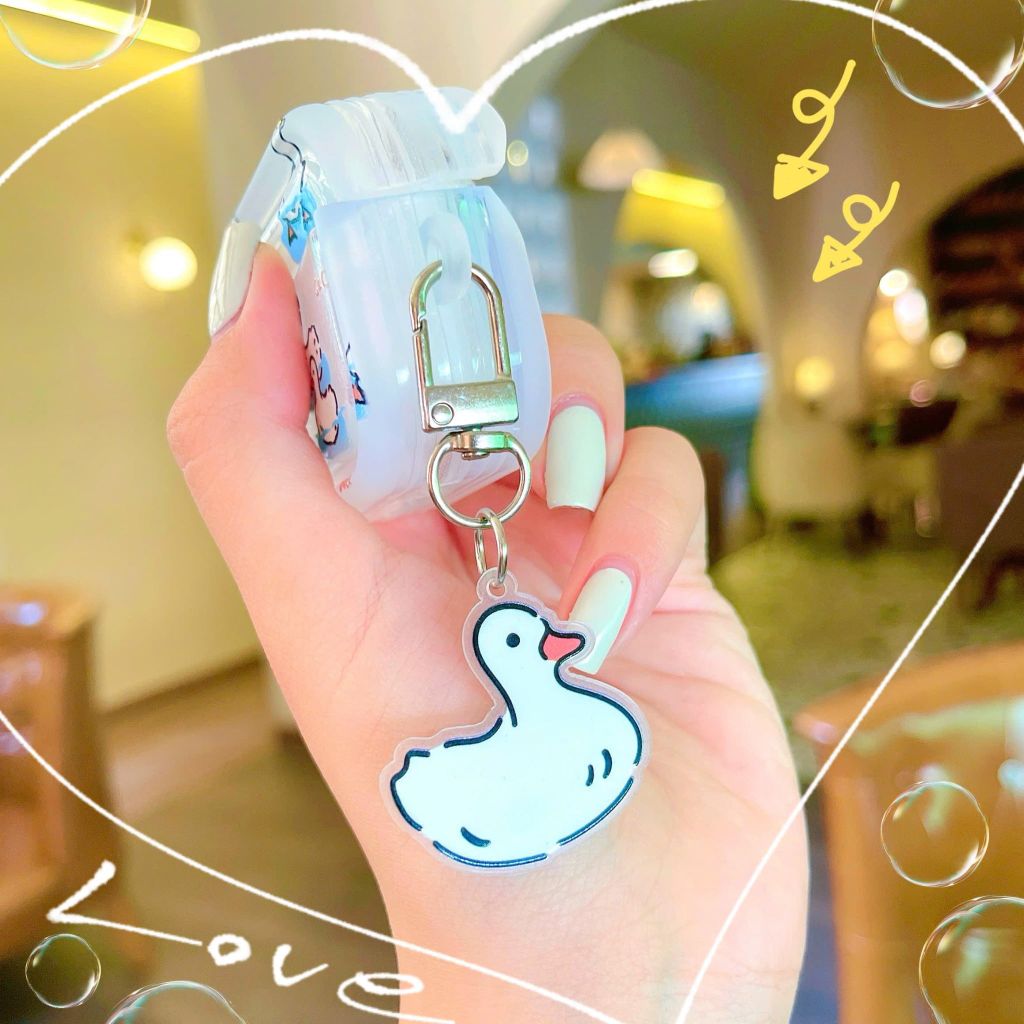 ** Case Airpods Pro dẻo vịt trắng Happy Gaga