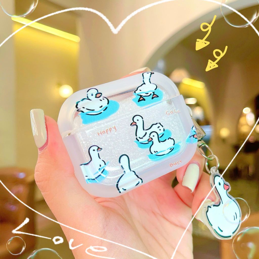** Case Airpods 3 dẻo vịt trắng Happy Gaga