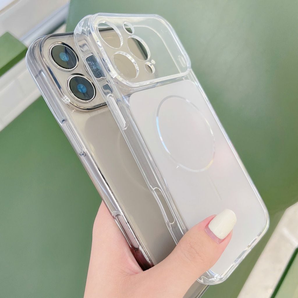Ốp iPhone 14 Pro Max độ 17 dẻo lưng nhám vòng viền trong
