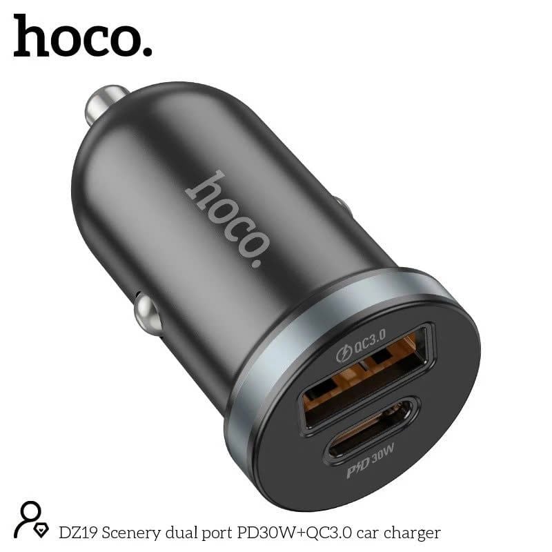 [C] Sạc xe hơi Hoco DZ19 1U 1C 30W