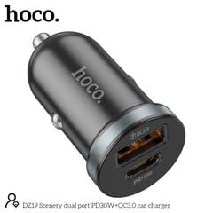 [C] Sạc xe hơi Hoco DZ19 1U 1C 30W