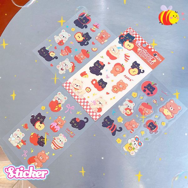 ** Set 4 sticker mèo táo