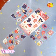 ** Set 4 sticker mèo táo