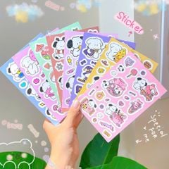 ** Set 8 tờ sticker cún trắng