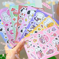 ** Set 8 tờ sticker cún trắng