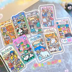 ** Set 4 sticker cún mèo/đồ vật 3D