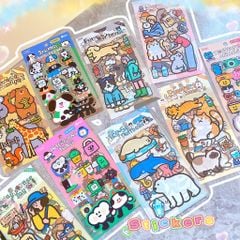 ** Set 4 sticker cún mèo/đồ vật 3D