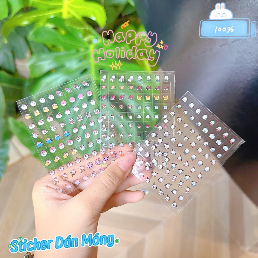 ** Set 5 tờ sticker mini nhiều hình