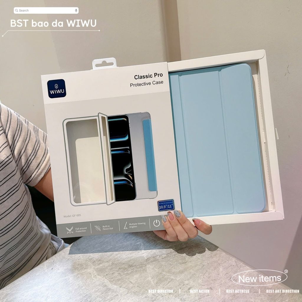 [C] ** Bao da iPad Gen 10/Gen 11 Wiwu Classic Pro nhám cứng hở viền