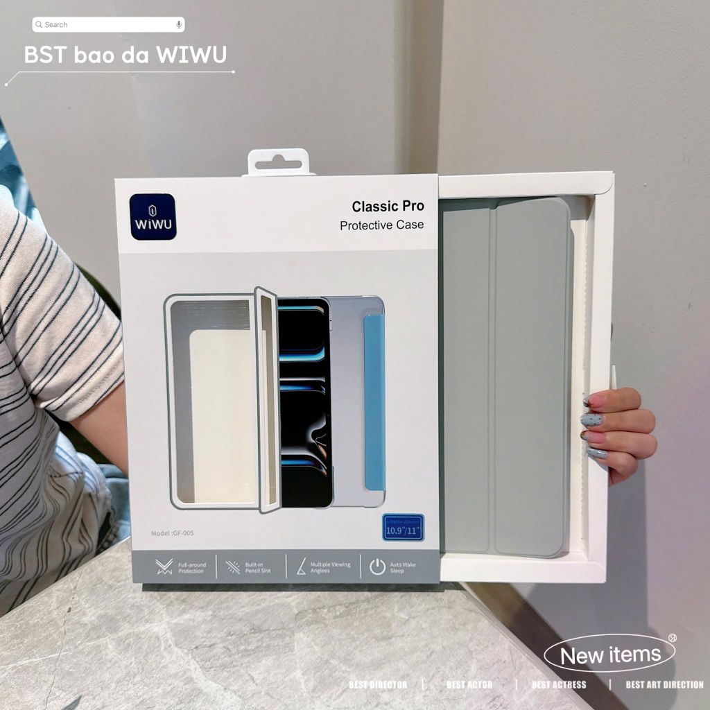 [C] ** Bao da iPad Air 6/Air 7 11 inch Wiwu Classic Pro nhám cứng hở viền