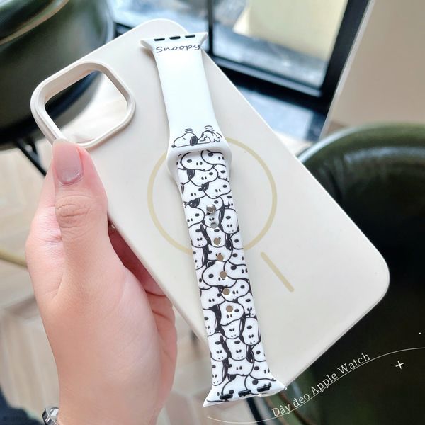 ** Dây Apple Watch silicon trắng Snoopy size 38/40/41