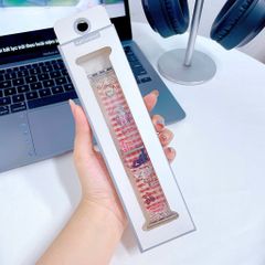 ** Dây Apple Watch nhựa sọc đỏ gấu và nơ size 38/40/41