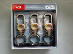 ** Móc khóa móc đeo sắt hai khoen viền tròn 2 màu vàng đỏ