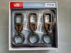 ** Móc khóa móc đeo sắt hai khoen viền cam