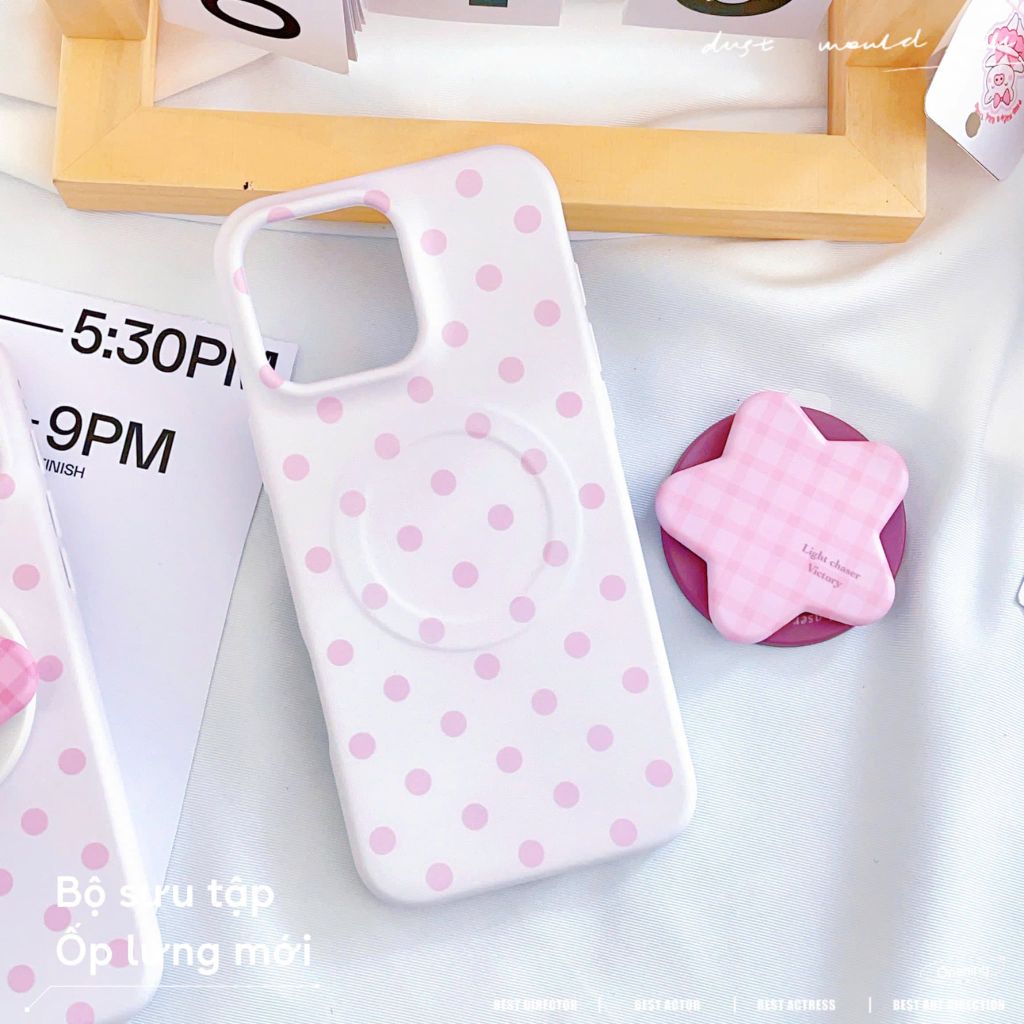 ** Ốp iPhone 14 Pro Max lưng cứng magsafe kèm pop ngôi sao