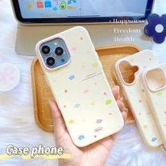 ** Ốp iPhone 16 Pro Max dẻo nền kem hoa nhí nhiều màu