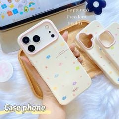 ** Ốp iPhone 17 Pro Max dẻo nền kem hoa nhí nhiều màu