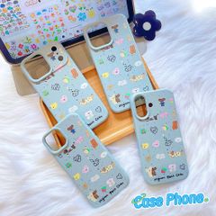 ** Ốp iPhone 16 Plus dẻo xanh nhiều thú Mignon Petit Chien