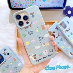 ** Ốp iPhone 16 Pro Max dẻo xanh nhiều thú Mignon Petit Chien