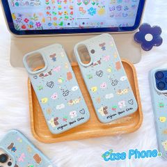** Ốp iPhone 16 6.1 dẻo xanh nhiều thú Mignon Petit Chien