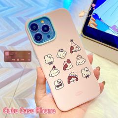 ** Ốp iPhone 15 Pro Max dẻo nền hồng 9 mặt cún