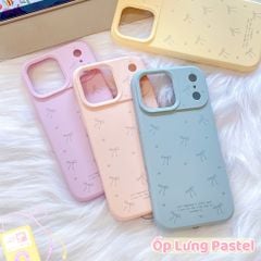 ** Ốp iPhone 17 Pro Max dẻo in nhiều nơ nhí xám