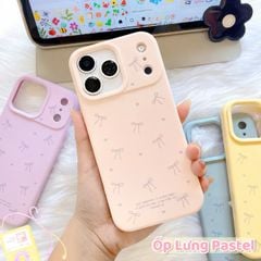 ** Ốp iPhone 17 Pro Max dẻo in nhiều nơ nhí xám