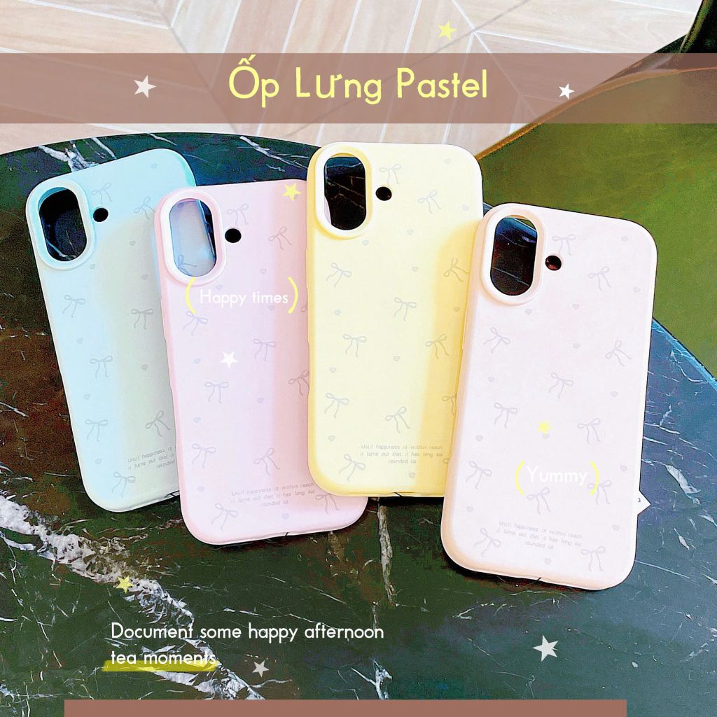 ** Ốp iPhone 17 dẻo in nhiều nơ nhí xám