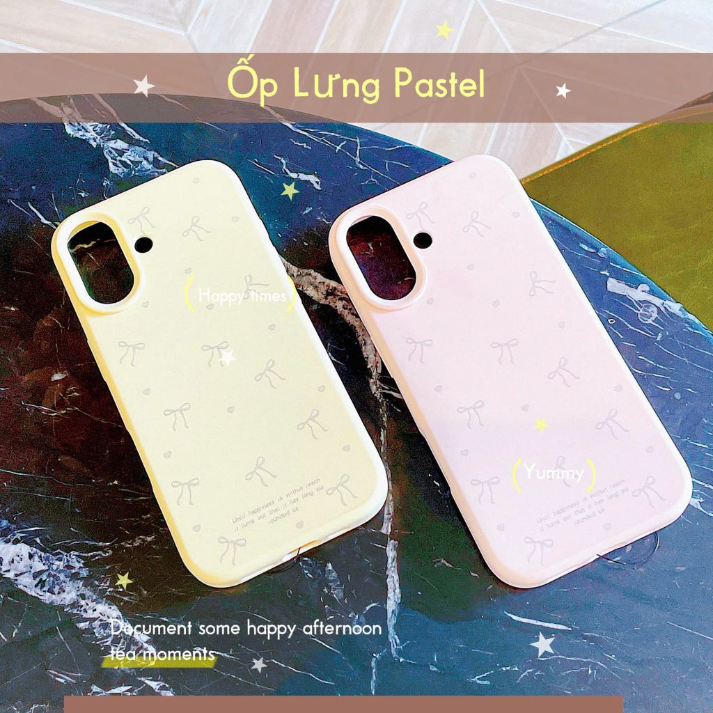 ** Ốp iPhone 16 Plus dẻo in nhiều nơ nhí xám