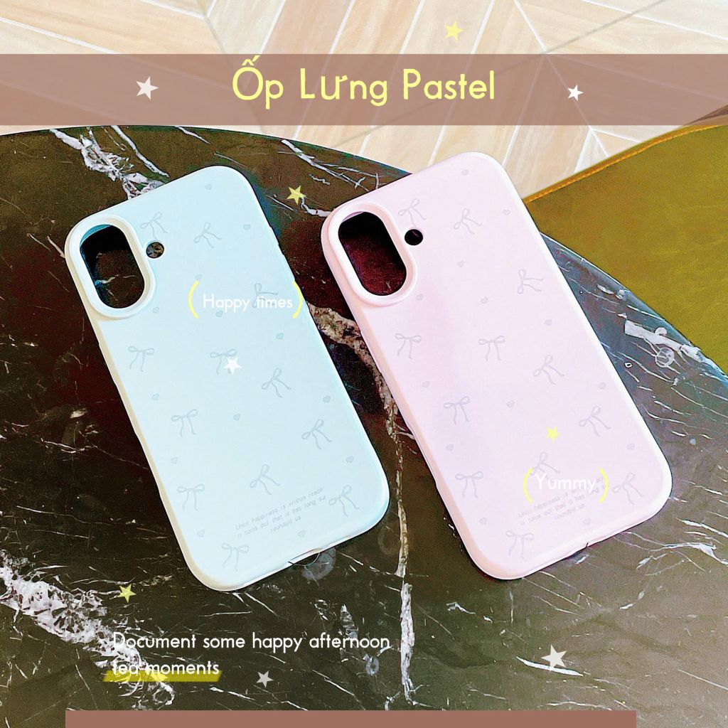 ** Ốp iPhone 17 dẻo in nhiều nơ nhí xám